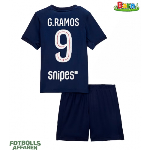 Paris Saint-Germain Goncalo Ramos #9 Hemmaställ Barn 2025-26 Kortärmad (+ Korta byxor)